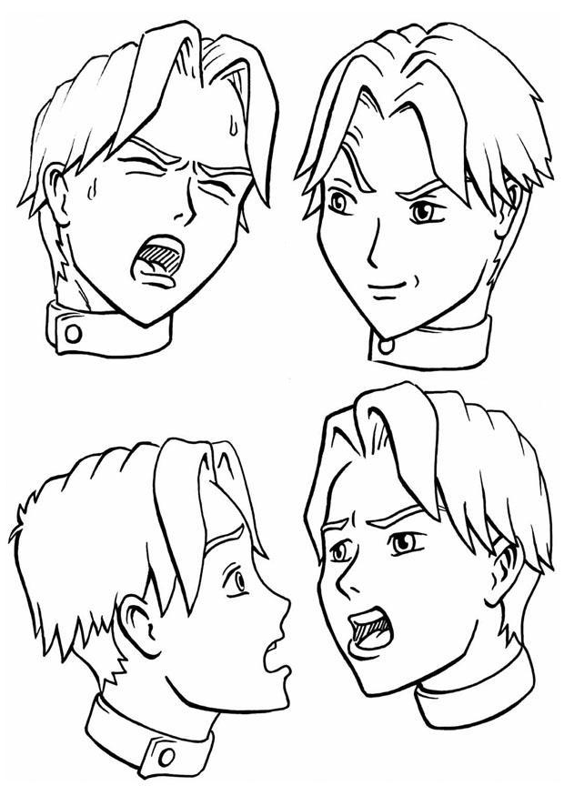 Disegno da colorare espressioni emozioni