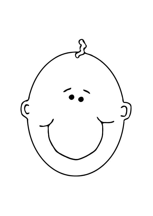 Disegno da colorare faccia da bebe
