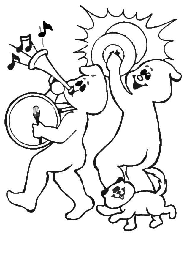 Disegno da colorare fanfare halloween