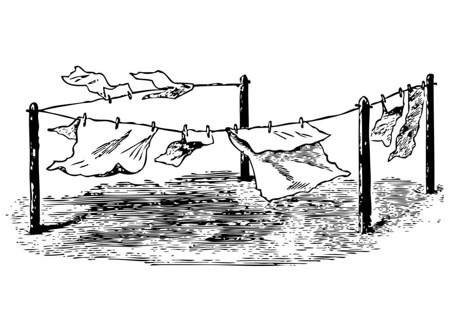 Disegno da colorare fili per stendere