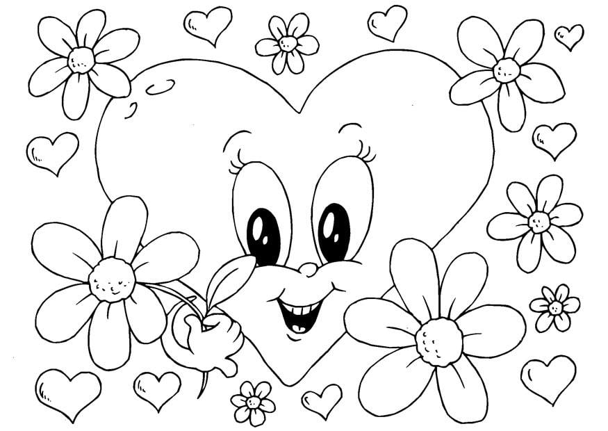 Disegno da colorare fiori s.valentino