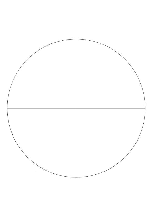 Disegno da colorare frazione - 4 parti