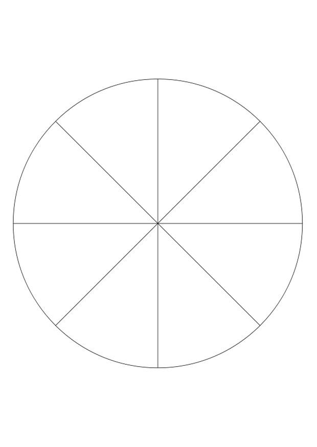 Disegno da colorare frazione - otto parti