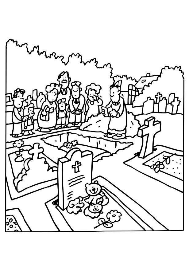 Disegno da colorare funerale