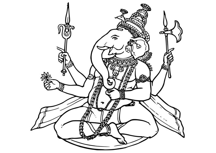 Disegno da colorare ganesha