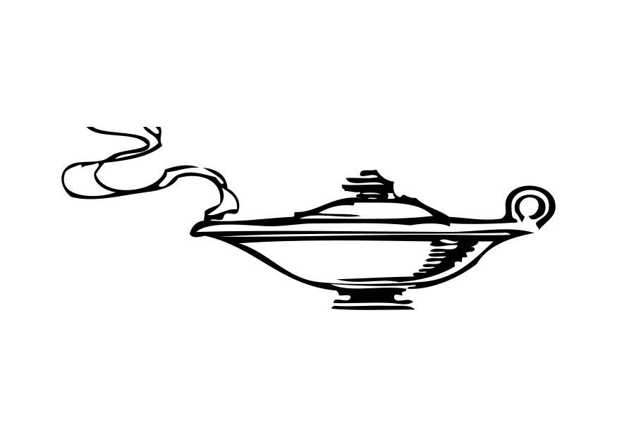 Disegno da colorare genio delle lampada