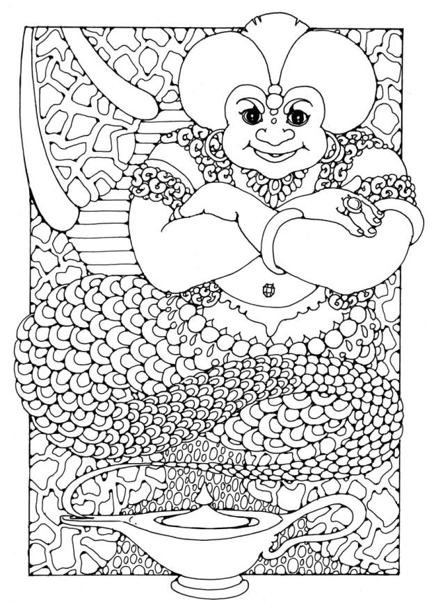 Disegno da colorare genio nella lampada