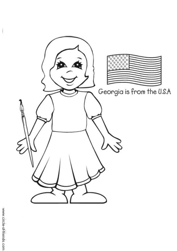 Disegno da colorare georgia dagli usa