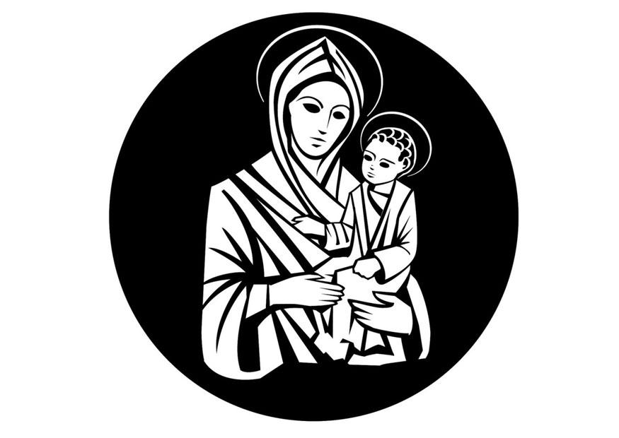 Disegno da colorare gesA¹ e maria