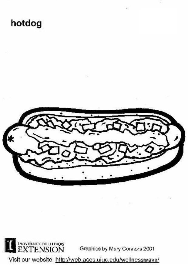 Disegno da colorare hotdog