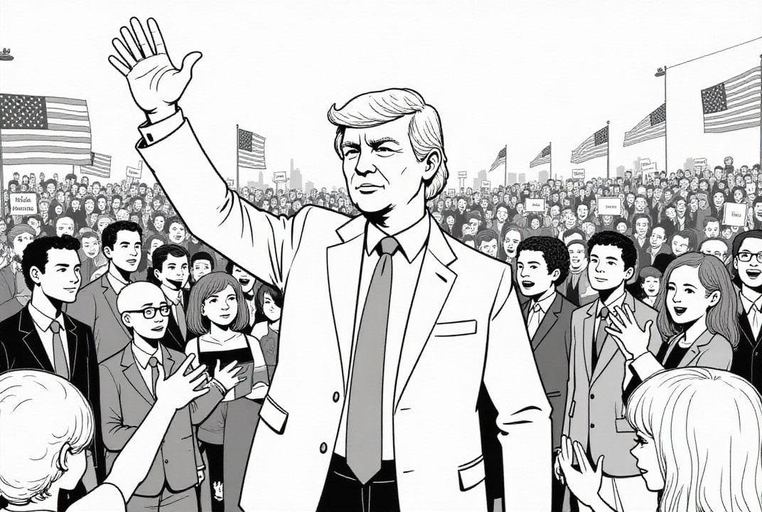 Disegno da colorare il presidente donald trump incontra i sostenitori