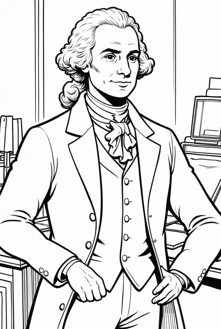 Disegno da colorare il presidente george washington