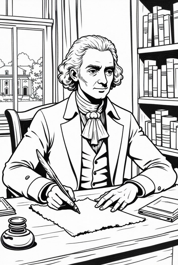 Disegno da colorare il presidente thomas jefferson
