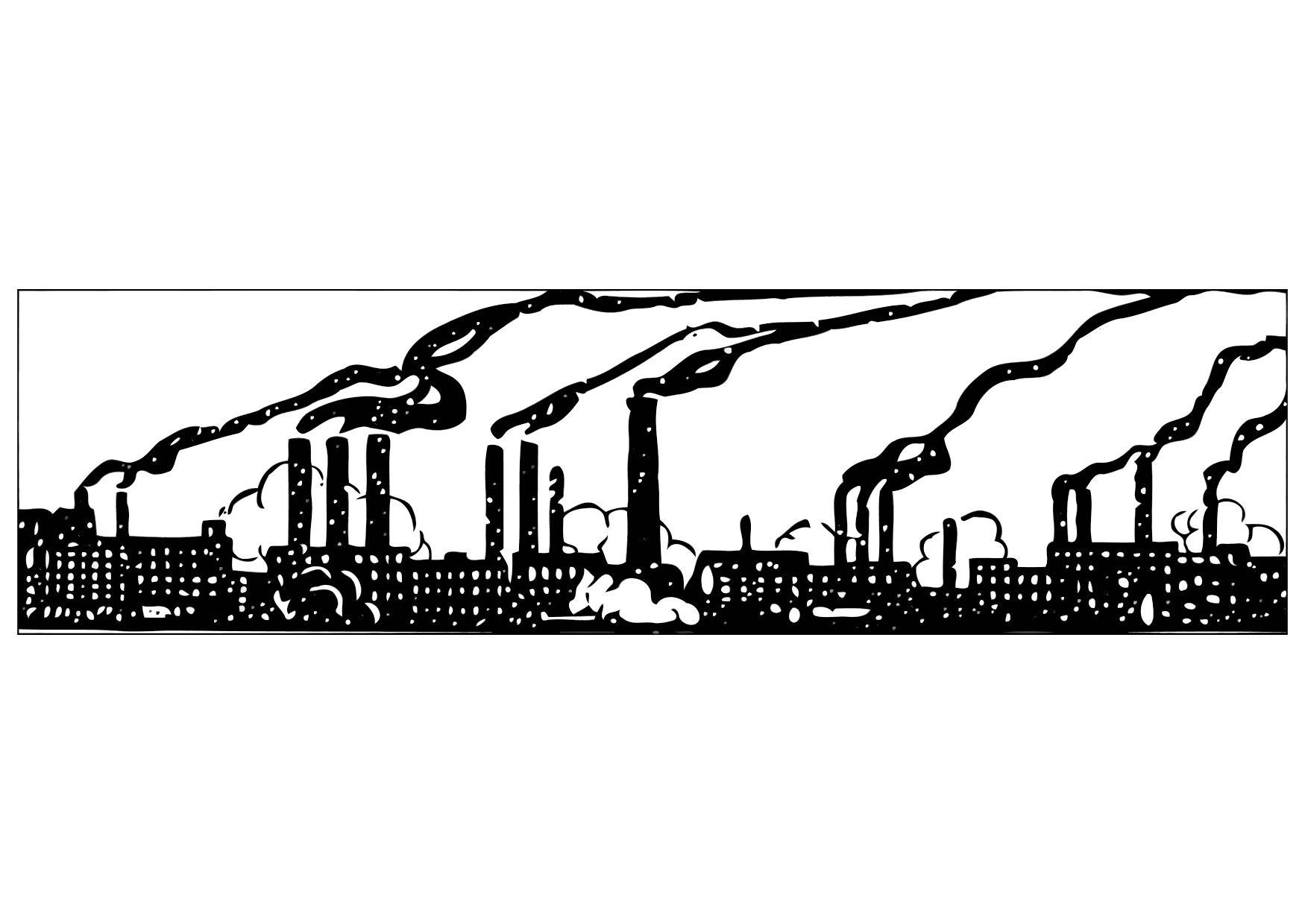 Disegno da colorare inquinamento industriale