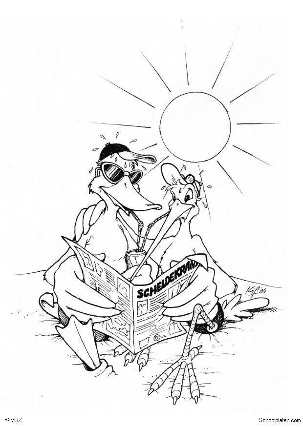 Disegno da colorare insieme in spiaggia