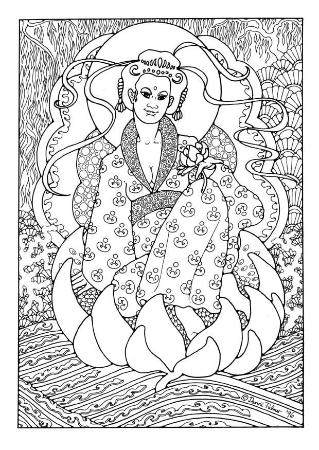 Disegno da colorare kuanyin