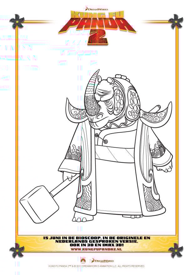 Disegno da colorare kung fu panda 2