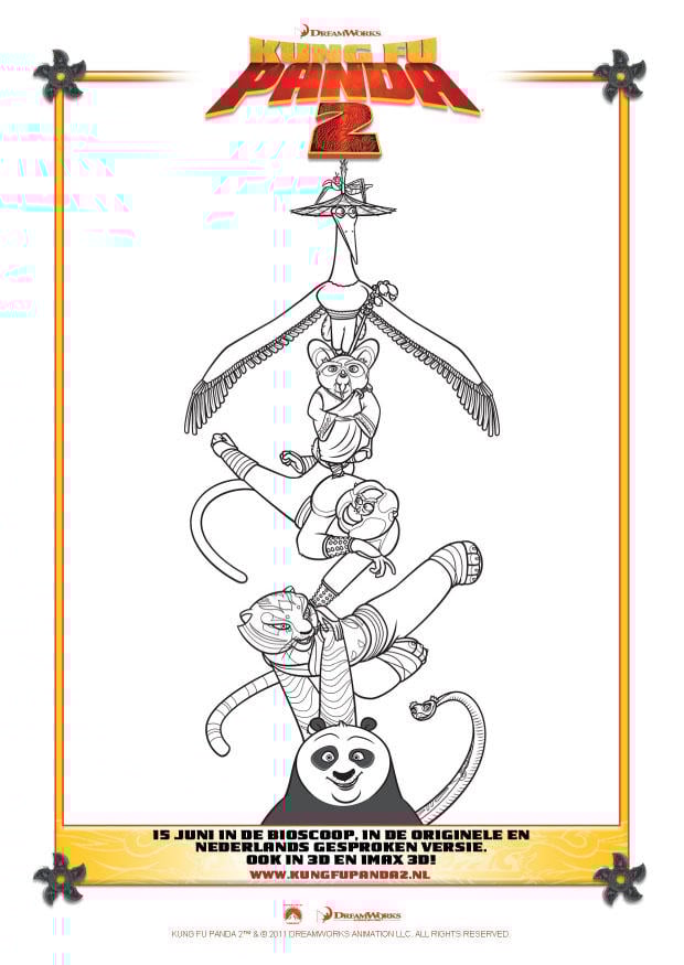 Disegno da colorare kung fu panda 2