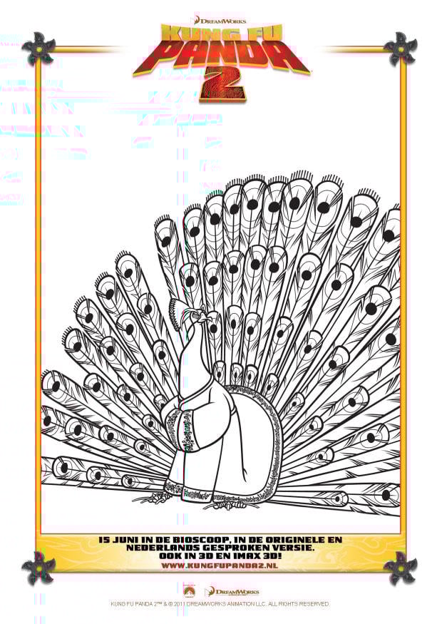 Disegno da colorare kung fu panda 2