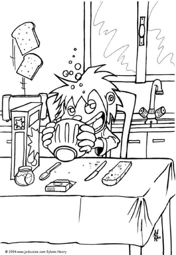 Disegno da colorare la colazione