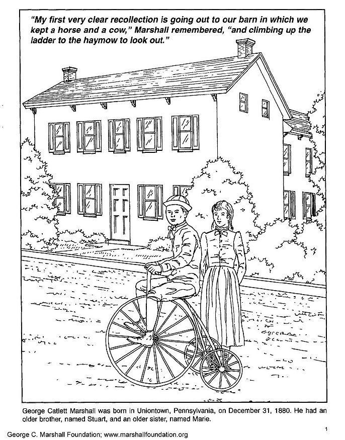 Disegno da colorare la famiglia di george c.marshall