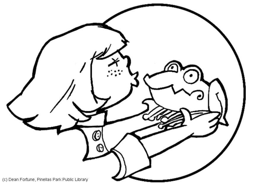 Disegno da colorare la principessa e la rana
