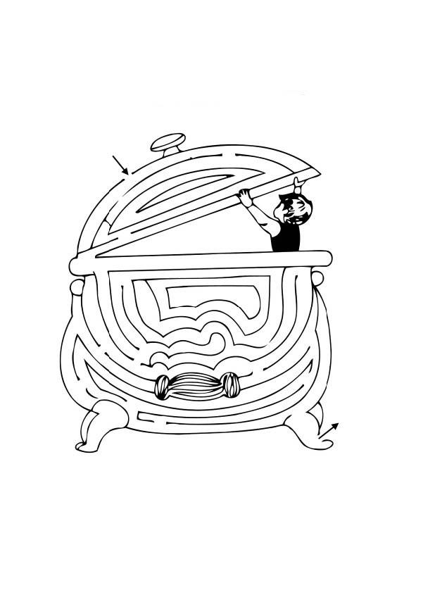 Disegno da colorare labirinto - casseruola