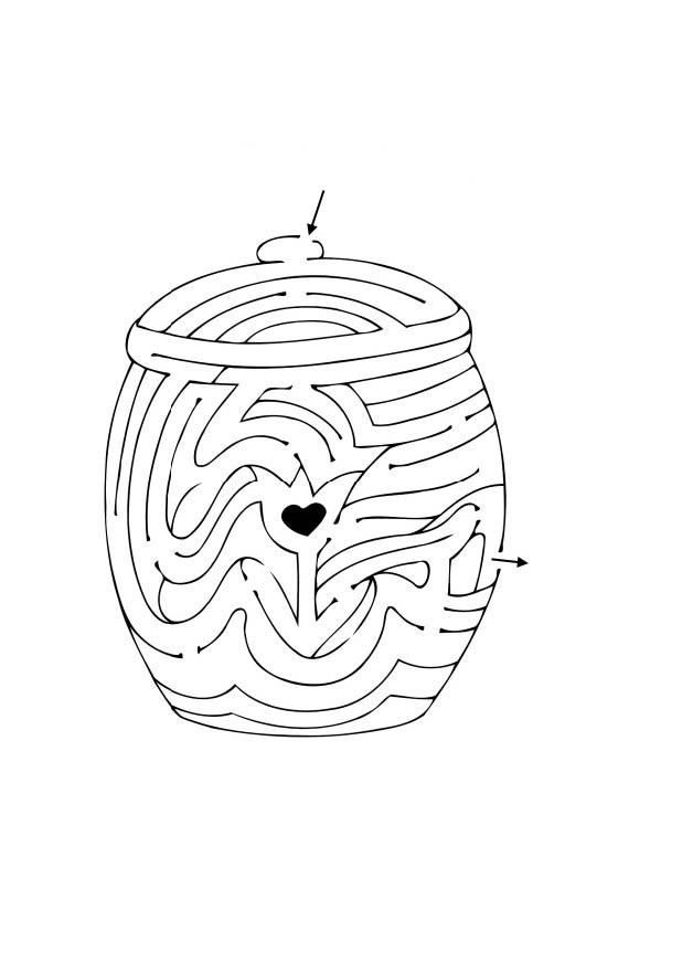 Disegno da colorare labirinto - vaso
