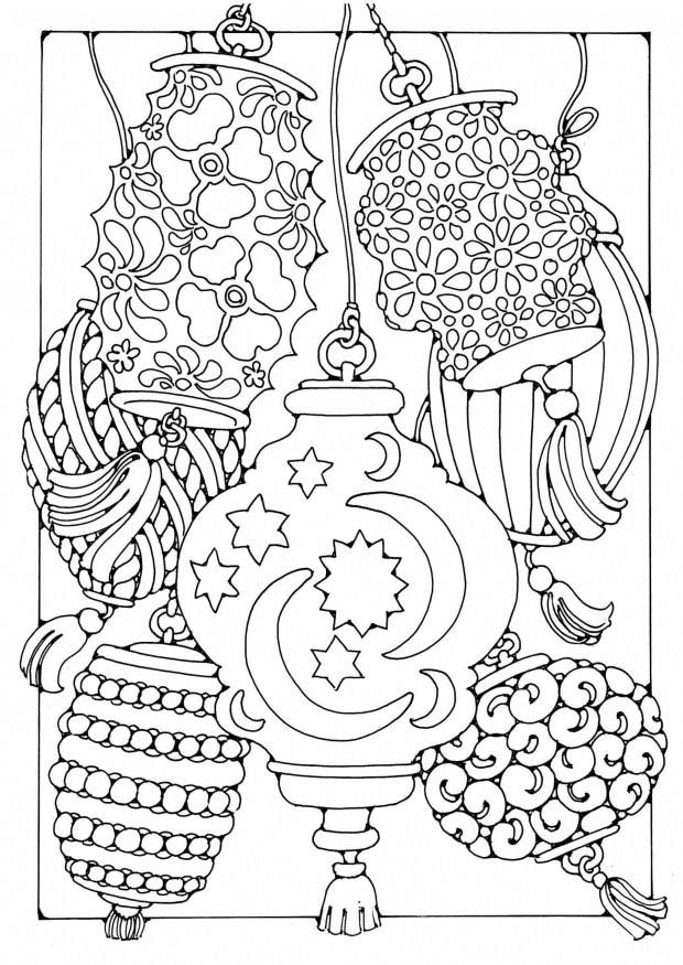 Disegno da colorare lanterne