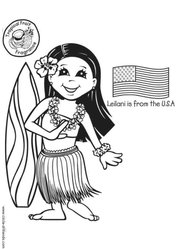 Disegno da colorare leilani dagli usa