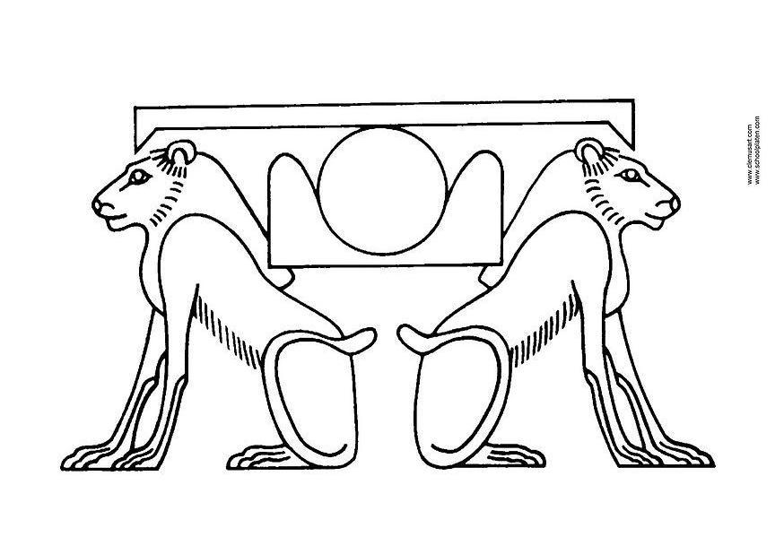 Disegno da colorare leoni dellorizonte
