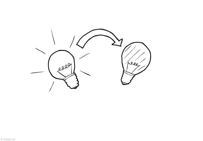 Disegno da colorare luci spente - risparmio energetico