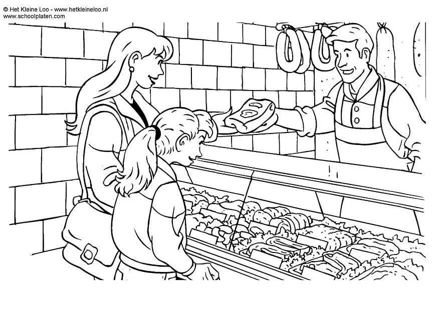 Disegno da colorare macelleria