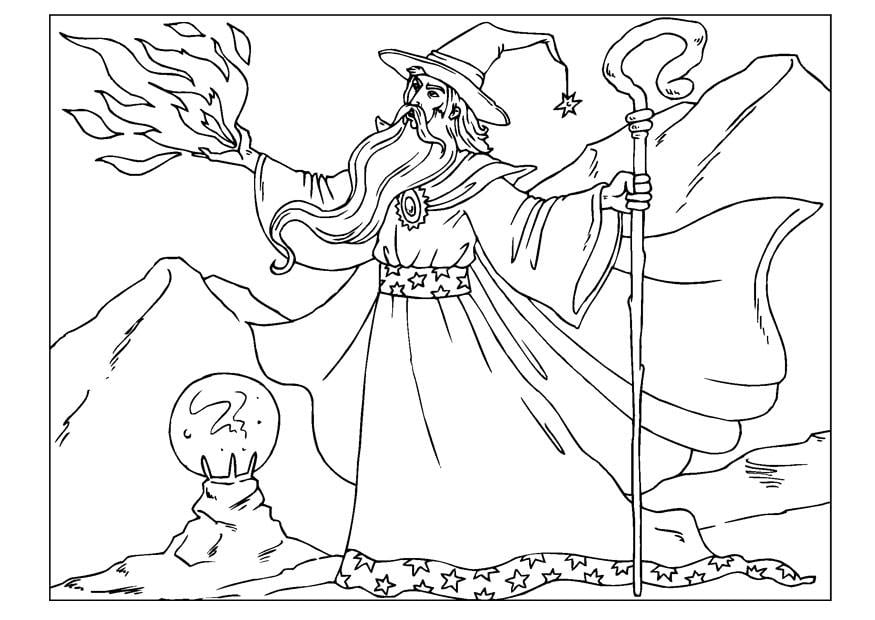 Disegno da colorare mago