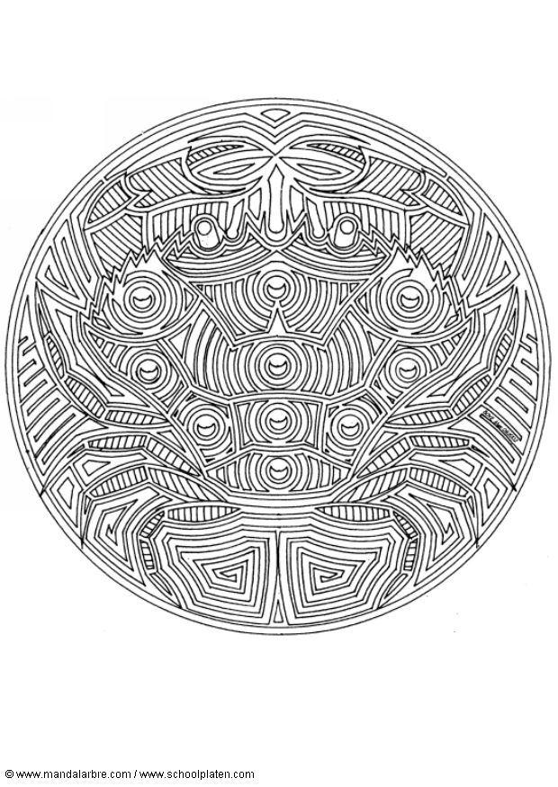 Disegno da colorare mandala - granchio
