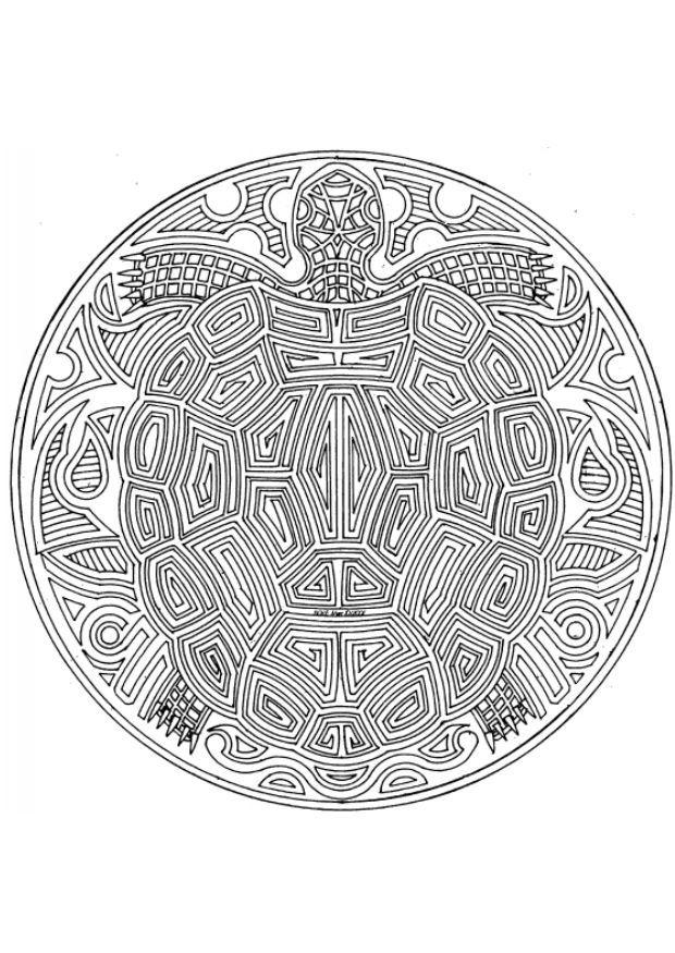 Disegno da colorare mandala - tartaruga
