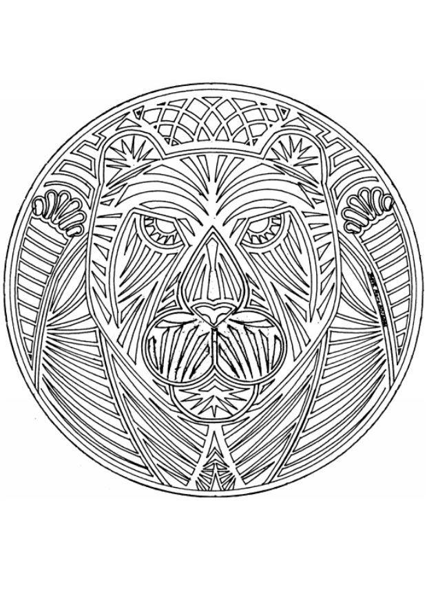 Disegno da colorare mandala - tigre