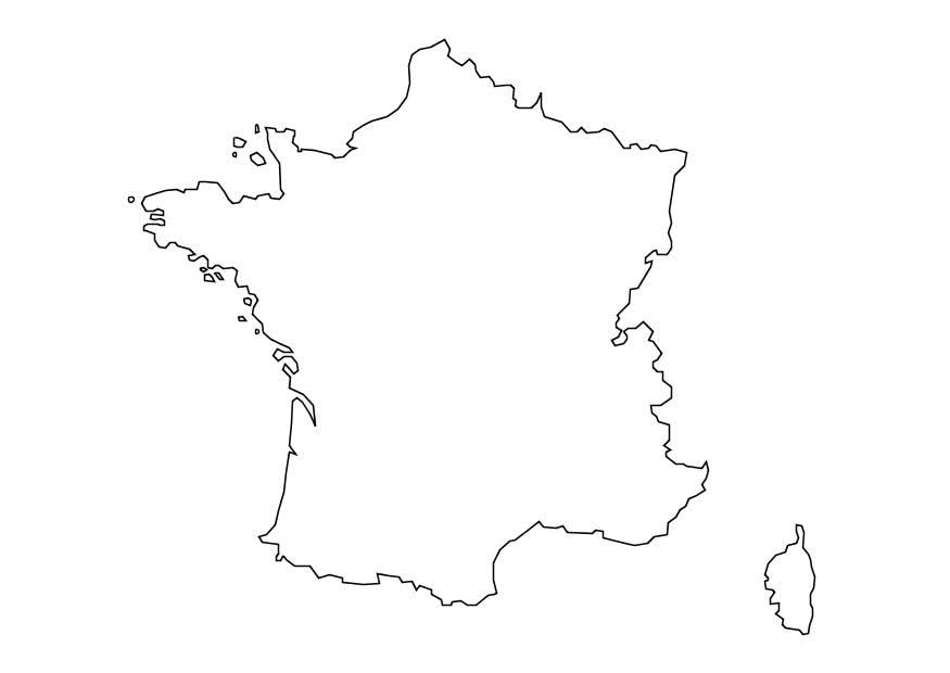 Disegno da colorare mappa della francia