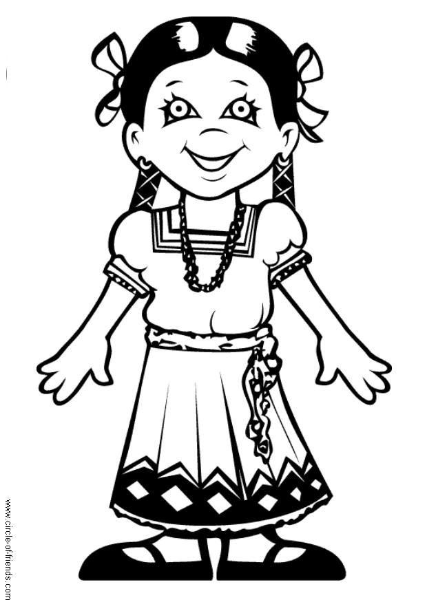 Disegno da colorare maria dal messico