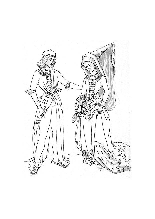 Disegno da colorare maria di borgogna e massimiliano