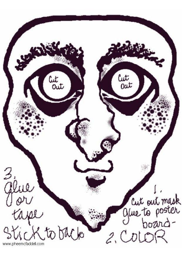 Disegno da colorare maschera halloween