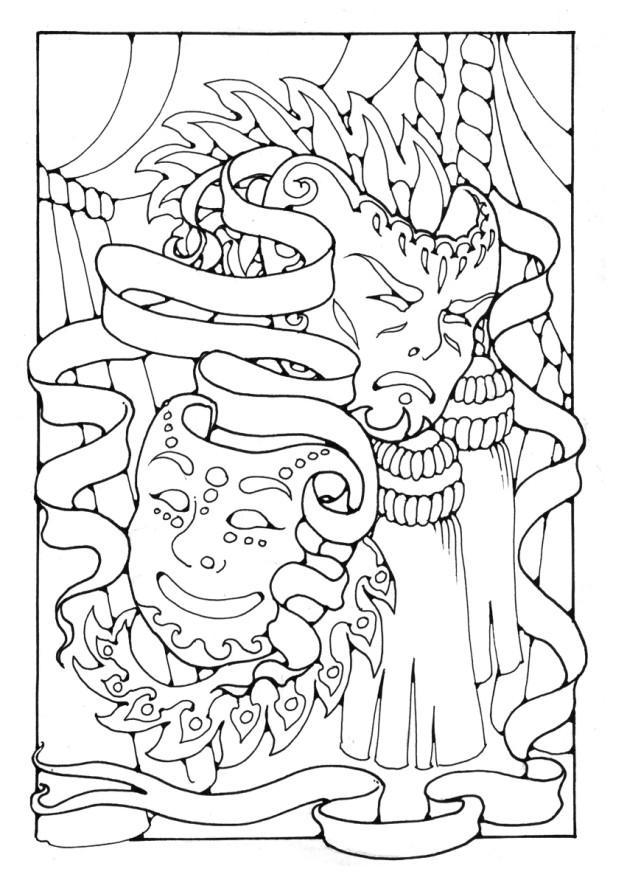 Disegno da colorare maschere