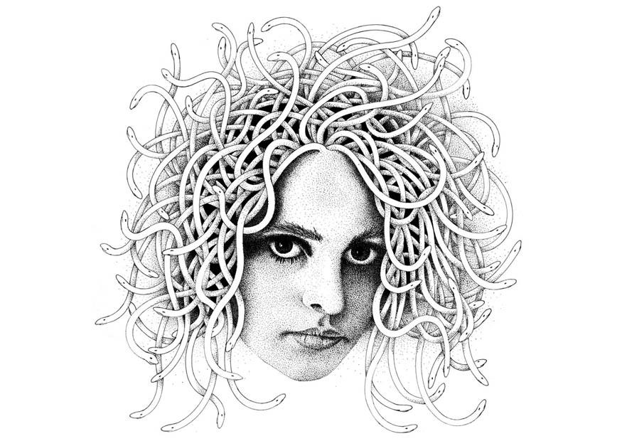 Disegno da colorare medusa