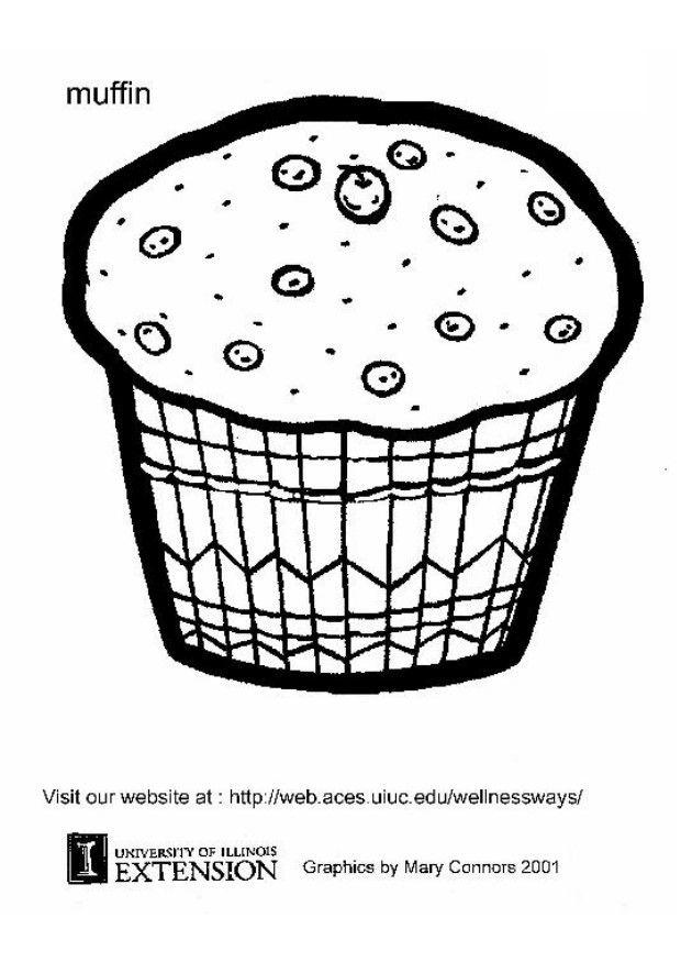 Disegno da colorare muffin