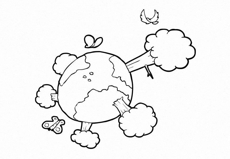 Disegno da colorare natura - ambiente - la terra
