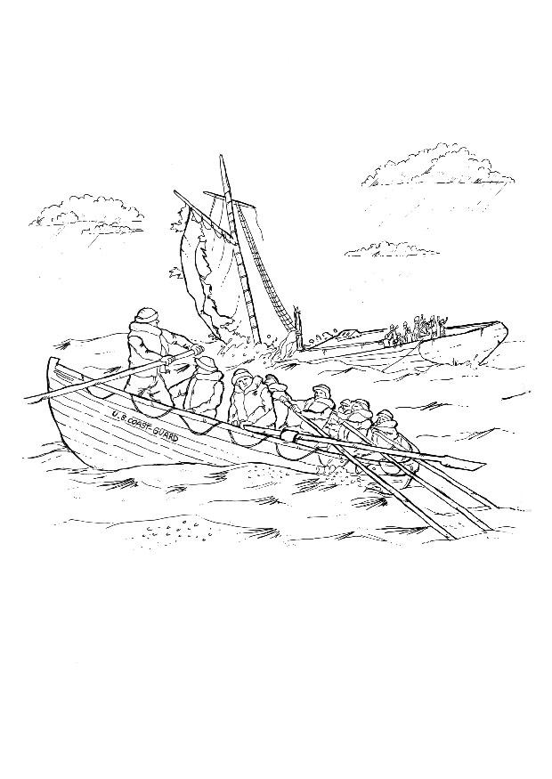 Disegno da colorare naufragio