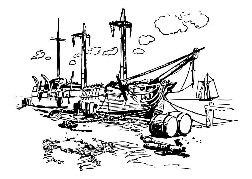 Disegno da colorare naufrago