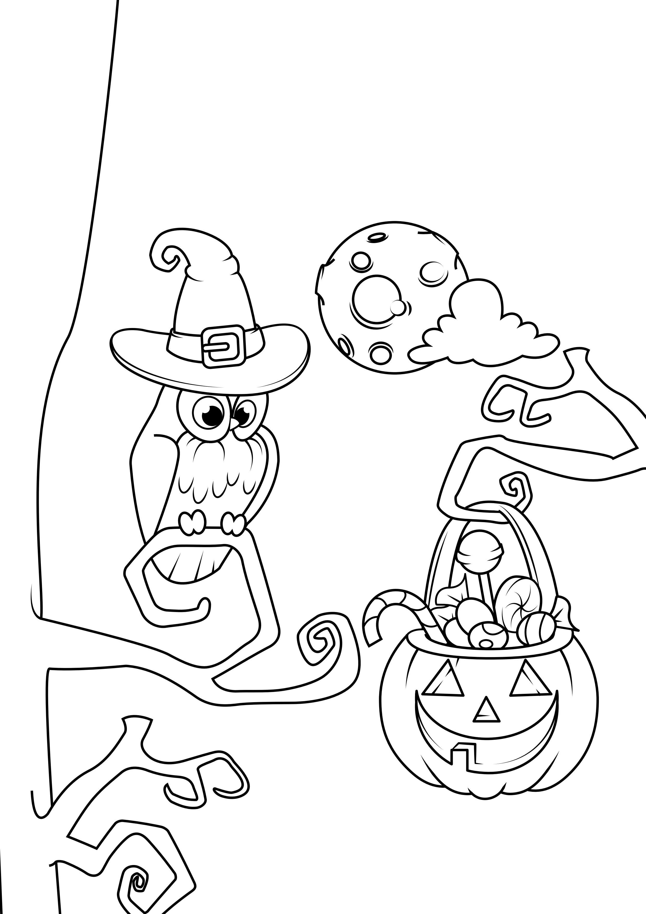 Disegno da colorare notte di halloween