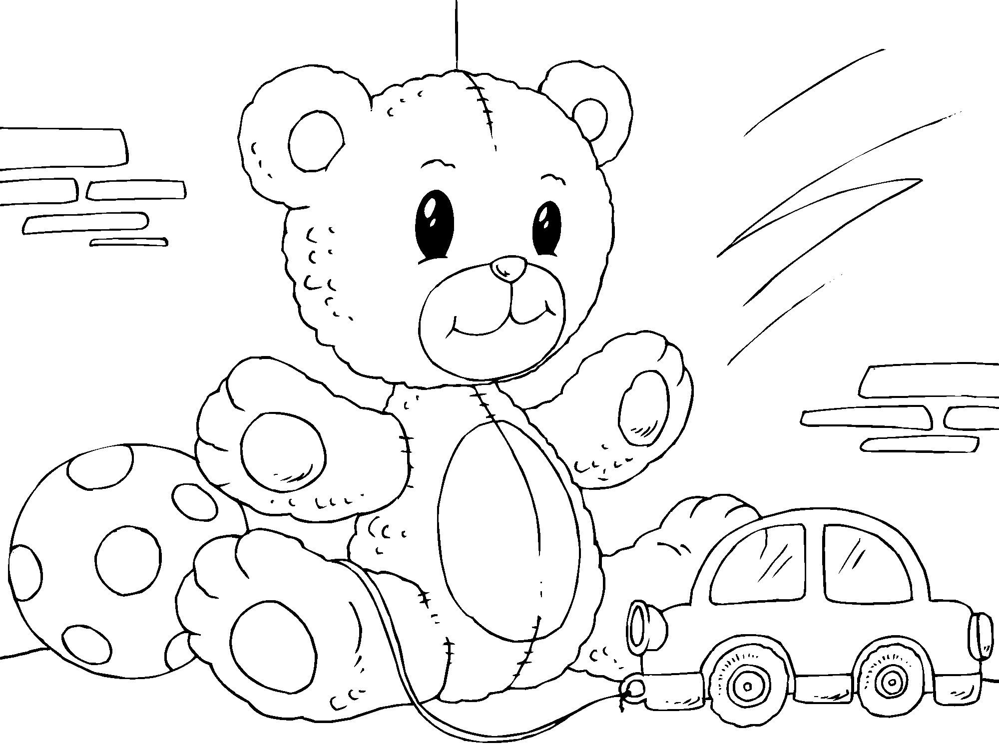 Disegno da colorare orsetto di peluche