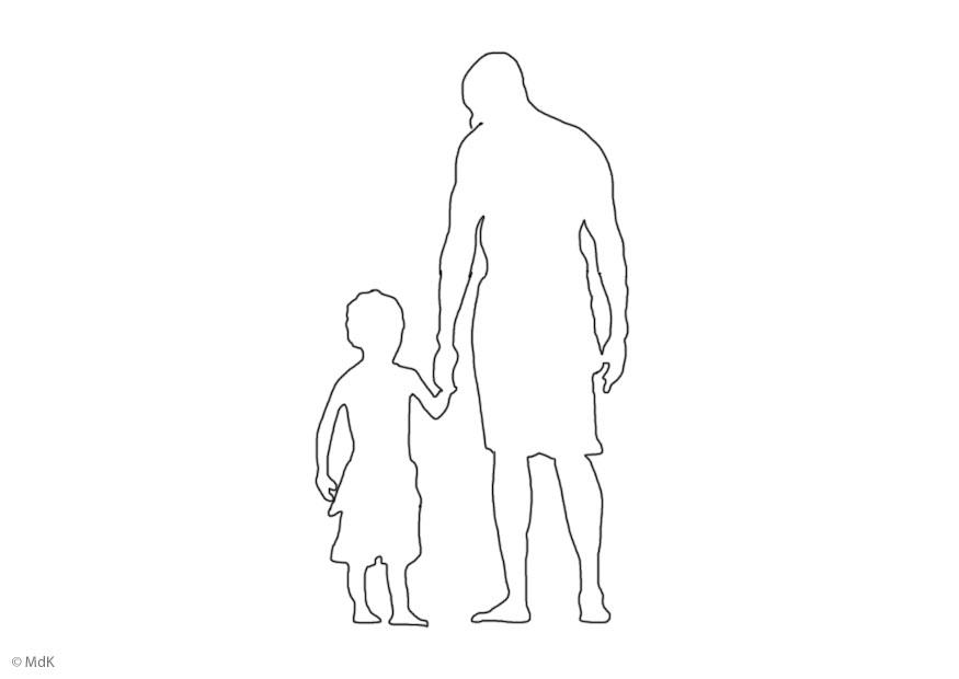 Disegno da colorare padre e figlio